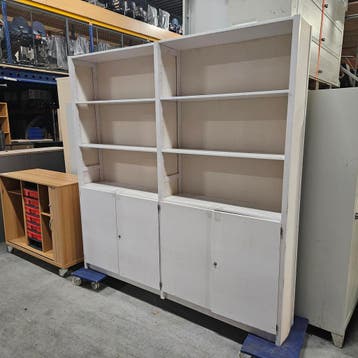 Lundia massief houten kast white-wash - 209x205x30 cm, Huis en Inrichting, Ophalen of Verzenden, Nieuw