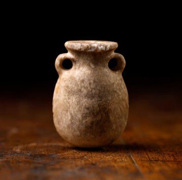 Het Oude Egypte albastenen vaas met handvatten - 10 cm