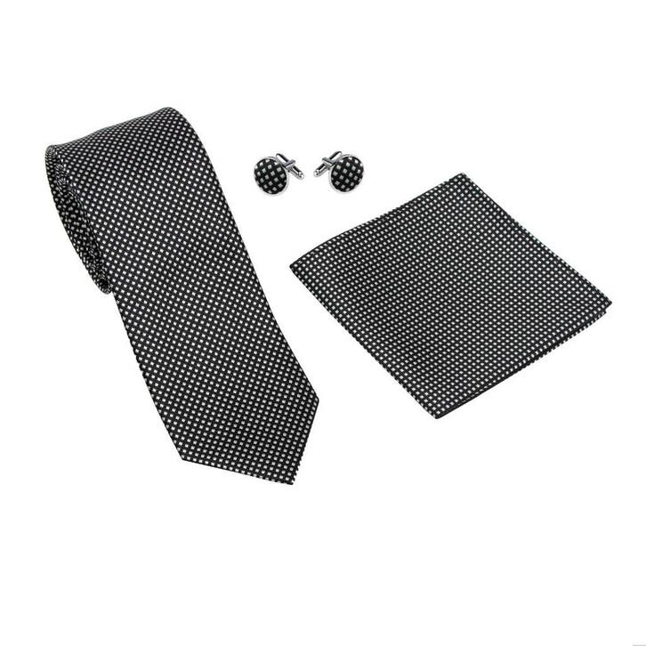 Fako Fashion - Stropdas, Pochette & Manchetknopen Blok -, Sieraden, Tassen en Uiterlijk, Manchetknopen, Verzenden