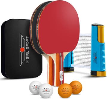 Tafeltennis Set - 2 Tafeltennisbatjes - 4 Pingpongballen - 1, Sport en Fitness, Tafeltennis, Ophalen of Verzenden, Zo goed als nieuw