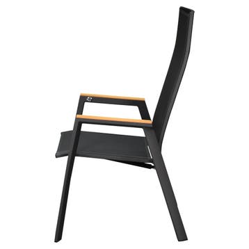 Nancy dining tuinstoel aluminium teak antraciet, Ophalen of Verzenden, Nieuw, Aluminium