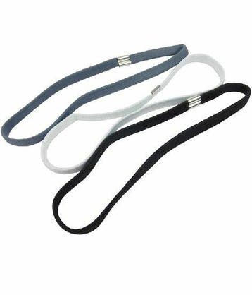 Haarband Sport 1cm - Elastiek Smal - Zwart wit grijs - Set, Nieuw