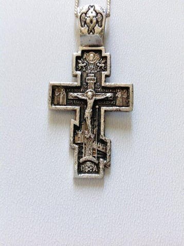 Kruis - .925 zilver - 1990-2000 - Russisch zilveren kruis, Antiek en Kunst