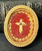 Reliekhouder - Messing - 1850-1900 - Sainte Croix D.N.J.C.