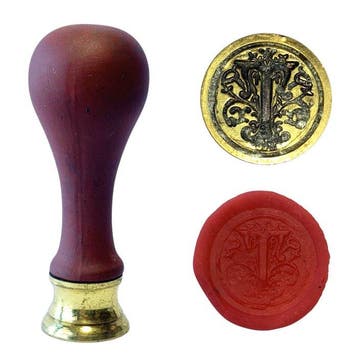 Exquisite Vintage Monogram Wax Seal Stamp - Letter T -
