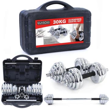 Dumbell Set 30kg | Compleet | OP=OP, Ophalen of Verzenden, Nieuw, Armen, Halterset
