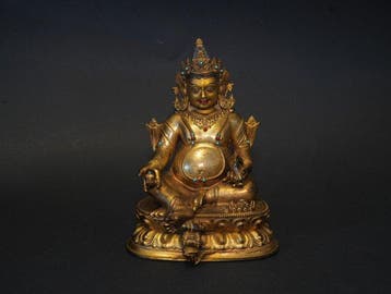 20e-eeuwse Chinese vergulde bronzen boeddhistische figuur