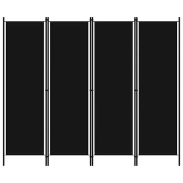 vidaXL Kamerscherm met 4 panelen 200x180 cm zwart, Verzenden, Nieuw