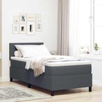 vidaXL LED Box Spring Bed Donkergrijs en Wit 90 x 200 cm, Verzenden, Nieuw, Grijs
