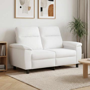 vidaXL Bank Wit 158 x 90 x 95 cm Stof, Verzenden, Nieuw, Stof, 150 tot 200 cm