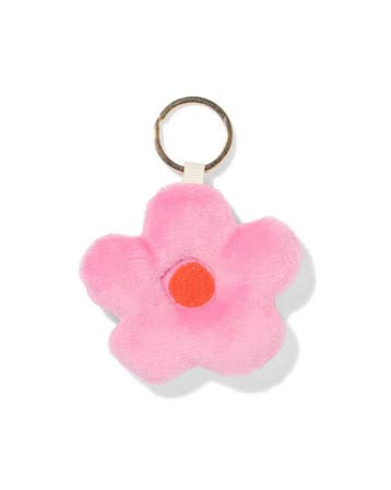 HEMA Sleutelhanger 7.5cm bloem roze oranje, Verzenden, Nieuw