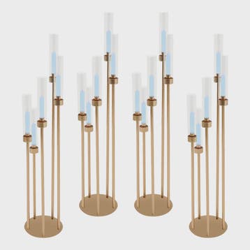Set van 4 Goudkleurige Vloerkandelaren met 5 Armen - 80 cm H, Verzenden, Nieuw