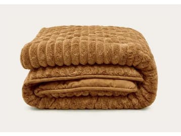 Veiling - HappyBed Dekbed | Teddy Rib Bronze Brown 140x200, Nieuw