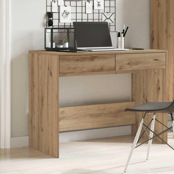 vidaXL Bureau 101x50x76,5 cm bewerkt hout artisanaal, Huis en Inrichting, Bureaus, Verzenden, Nieuw