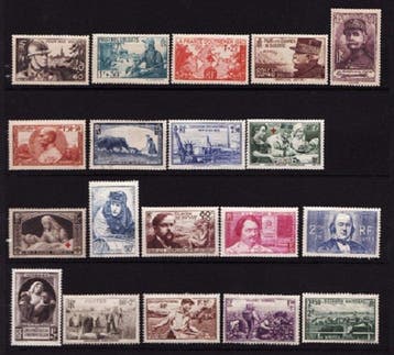 Frankrijk 1940/1943 - Set van 4 volledige jaren Neuves ** 1e, Postzegels en Munten, Gestempeld