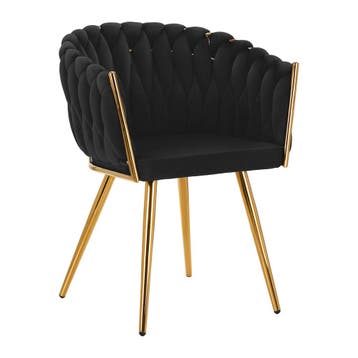 4Rico QS-GW06G Salonstoel Fluweel Zwart – Luxe Make-upstoel, Huis en Inrichting, Tafels | Salontafels, Ophalen of Verzenden, Nieuw