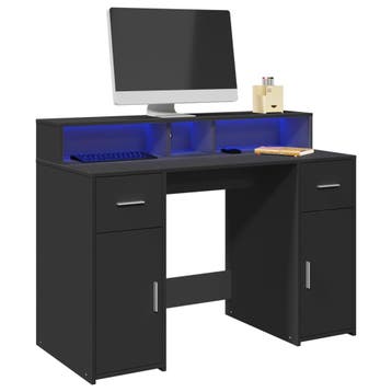 vidaXL Bureau met LED-verlichting 120x55x91 cm bewerkt hout, Huis en Inrichting, Bureaus, Verzenden, Nieuw