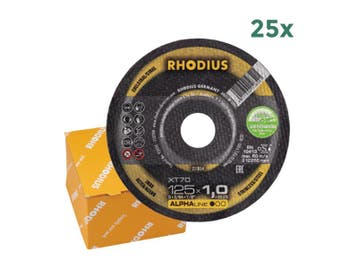 Doorslijpschijf Alpha XT70 125x1.0mm rvs/staal - 25 stuks, Ophalen of Verzenden