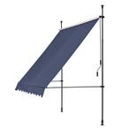Klem zonwering luifel uitschuifbaar donkerblauw 350x120 cm, Tuin en Terras, Zonneschermen, Verzenden, Nieuw