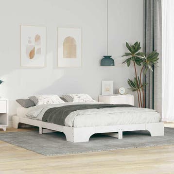 vidaXL Bedframe Wit 140 x 220 cm Massief grenenhout, Verzenden, Nieuw, Wit, Hout