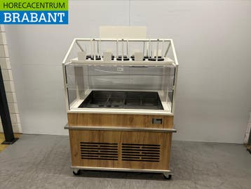 Verrijdbare Koelvitrine Koelbuffet buffet Gekoeld 230V, Ophalen of Verzenden, Gebruikt