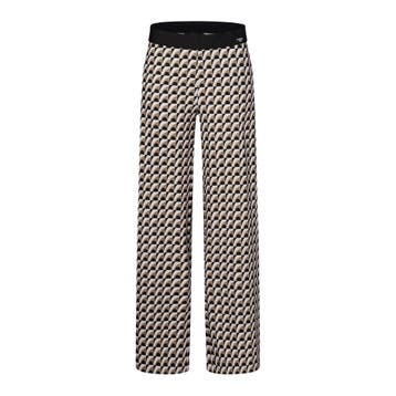 Cambio • wijde broek Allison motief • 36, Cambio, Verzenden, Zwart, Nieuw