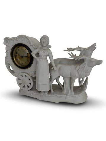 Klok - - Biscuit porselein - 1920-1930 - Porcelain Mantel