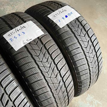 2 x Pirelli 225-60-18 Winterbanden 6,5mm, 18 inch, Gebruikt, Band(en), Personenwagen