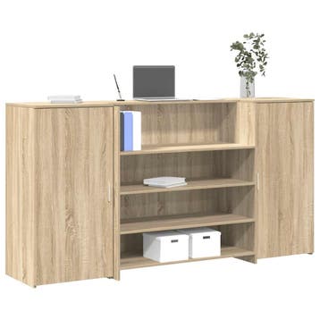 vidaXL Receptiebalie 200x50x103,5 cm bewerkt hout sonoma, Verzenden, Nieuw