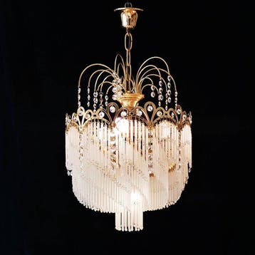 Plafondlamp - Messing, Kristal - Italiaanse hanglamp., Nieuw