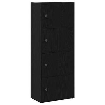 Vakkenkast Zwart Eiken | 40x24x102cm | Laatste Stuk!, Huis en Inrichting, Kasten | Boekenkasten, Met plank(en), Minder dan 50 cm