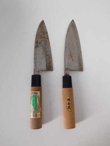 Deba Vintage Japanese Kitchen Knives Set of 2 –