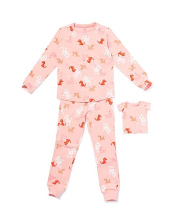 HEMA Kinderpyjama honden met poppenpyjama lichtroze van sale, Verzenden, Nieuw