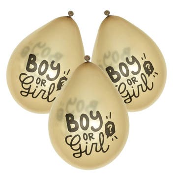 Gender Reveal Ballonnen Boy or Girl Goud (6st), Ophalen of Verzenden, Nieuw