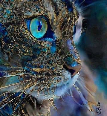 Lea Roche - BLUE ARNOLD, Antiek en Kunst, Kunst | Schilderijen | Modern