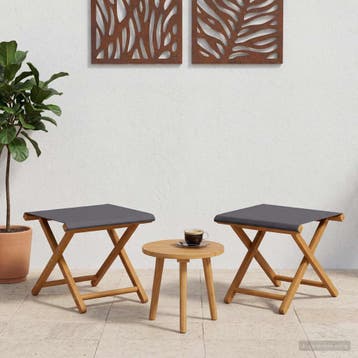 vidaXL Ligstoel 2 pcs massief eucalyptushout Grijs, Verzenden, Nieuw