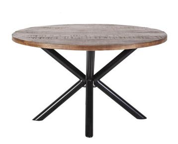 Eettafel rond met kruispoot Eleonora mangohout | 150 cm, Ophalen of Verzenden, Nieuw