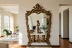 Wandspiegel - Hout, Marmer, Glas, bladgoud - Spiegel met