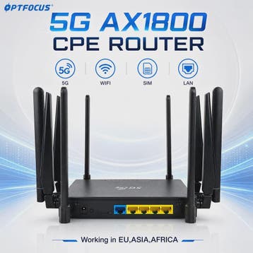 OPTFOCUS 5G CPE Router AX1800 WiFi 6 met 10 Antennes - Hoge, Computers en Software, Verzenden, Nieuw