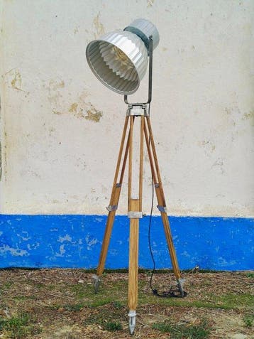 cum caneko - Statief vloerlamp - Aluminium, Hout -