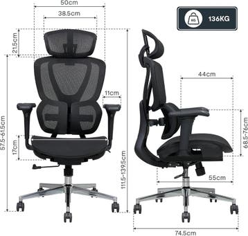 Ergonomische Bureaustoel -  Office Chair - Gamestoel - Volwa, Verzenden, Zo goed als nieuw