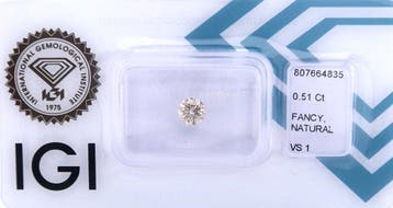 Zonder minimumprijs - 1 pcs Diamant (Natuurlijk gekleurd) -, Nieuw