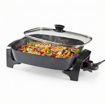 Nedis Elektrische Hapjespan 2200W – 40cm Deksel – Antiaanb, Verzenden, Zo goed als nieuw
