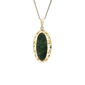 Gouden vintage hanger met jade 14 kt, Ophalen of Verzenden, Nieuw