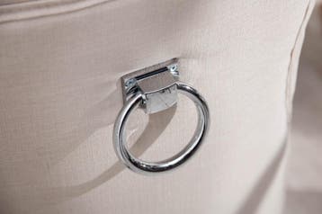Elegante stoel CASTLE beige linnen stof landelijke stijl met, Ophalen of Verzenden, Nieuw