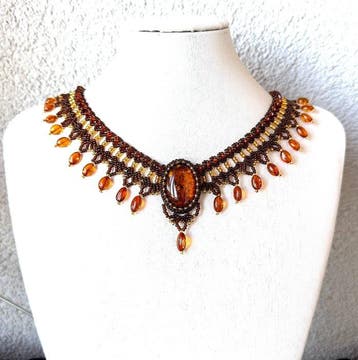 Kraagketting met echt Baltisch barnsteen 37,93 g - Barnsteen