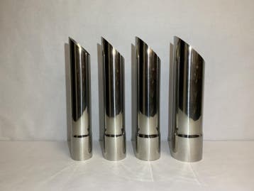 Rvs eindsierstuk  slant cutt 12 inch long. 2 - 2.25 - 2.5 -, Ophalen of Verzenden, Nieuw