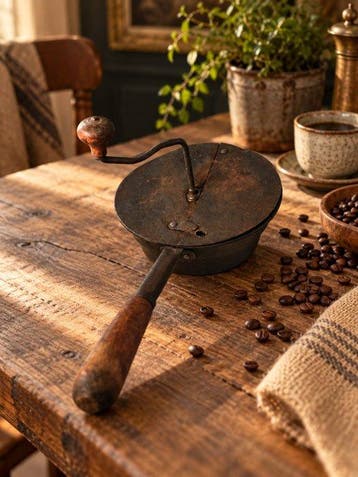 Koffiepot - Plaatijzer - Antieke koffiebrander
