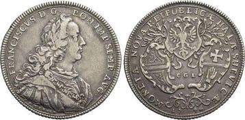 1/2 Konventionstaler, daalder 1746 Schwaebisch-hall, Verzenden