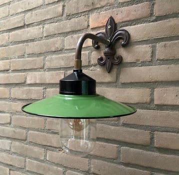Lantaarn - buitenlamp - Bakeliet, Koper, Emaille - Unicaat